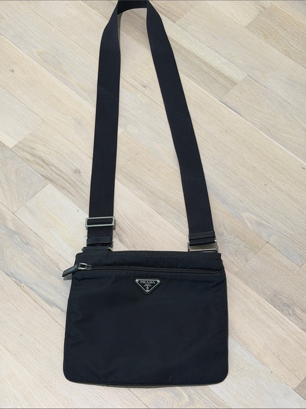 Prada Black Nylon Crossbody Bag with Adjustable Strap